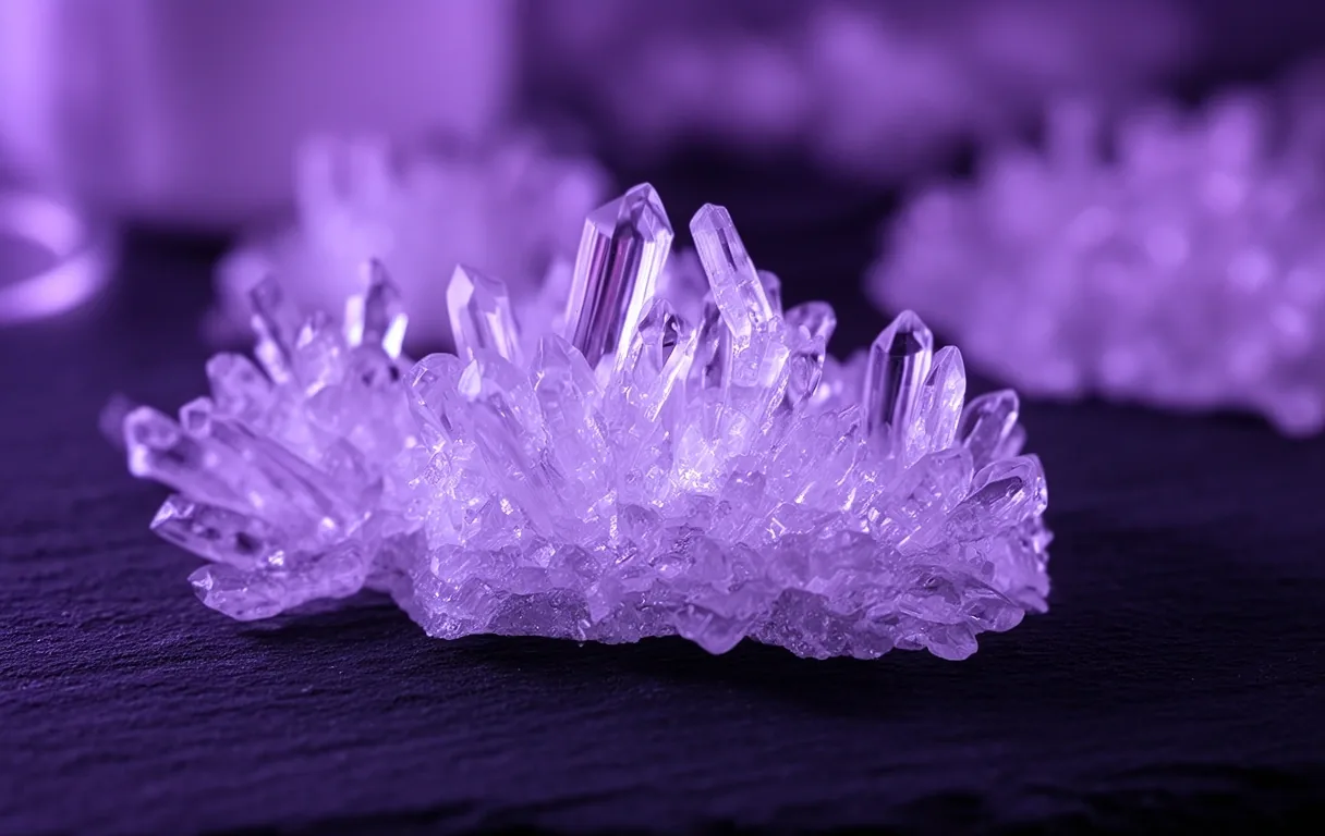 Cristales minerales en laboratorio